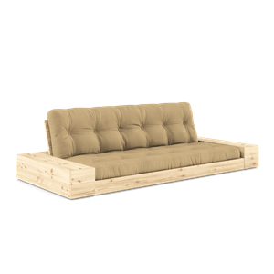 Karup Design Base Sofa Bed With Side Box & 5-Layer Mattress Clear/ Wheat Beige