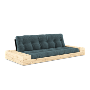 Karup Design Base Sofa Bed With Side Box & 5-Layer Mattress Black Night/Pale Blue