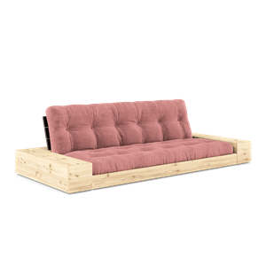 Karup Design Base Sofa Bed With Side Box & 5-Layer Mattress Black Night/Sorbet Pink