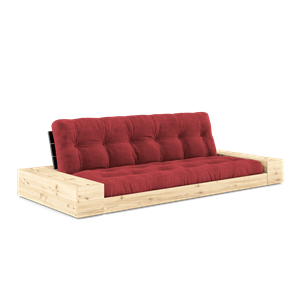 Karup Design Base Sofa Bed With Side Box & 5-Layer Mattress Black Night/Ruby Red