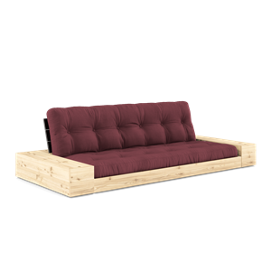 Karup Design Base Sofa Bed With Side Box & 5-Layer Mattress Black Night/Bordeaux