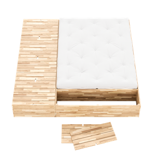 Karup Basement Bed Frame 160x200 With Storage Bench Raw