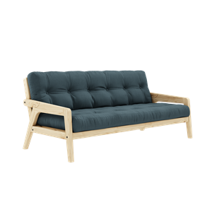 Karup Grab Sofa Bed Clear Lacquered Pine/757 Petrol Blue