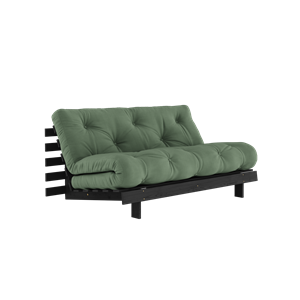 Karup Design Roots Sofa Bed With Roots Mattress 160x200 Olive Green/ Black Lacquered