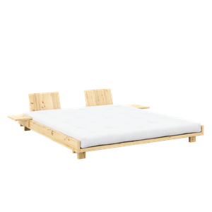 Karup Design Social Bed Frame With 2 Backrests & Side Table 180x200 Raw