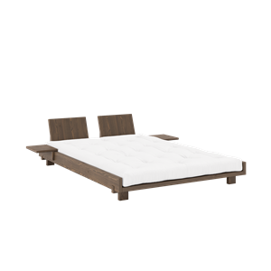 Karup Design Social Bed Frame With 2 Backrests & Side Table 140x200 Carob Brown