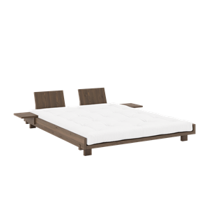 Karup Design Social Bed Frame With 2 Backrests & Side Table 160x200 Carob Brown