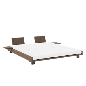 Karup Social Bed Frame With 2 Backrests & Side Table 180x200 Carob Brown