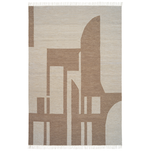 Kristina Dam Studio Contemporary Kilim Carpet Off-white/ Brown 300 cm