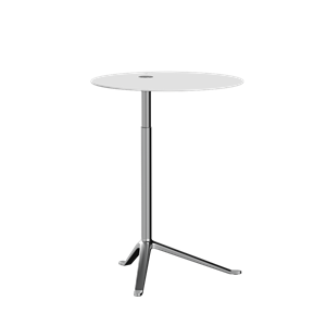 Fritz Hansen Little Friend KS11 Side Table Adjustable Height White/Polished Aluminum