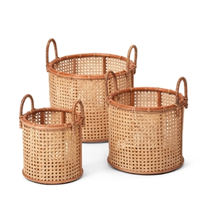 Stori Wick Basket Rattan Set of 3 Natural