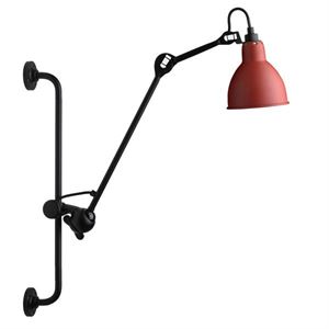 Lampe Gras N210 Wall Lamp Mat Black & Mat Red