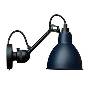 Lampe Gras N304 Wall Lamp Mat Black & Mat Blue w. Switch