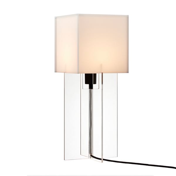 Cross Plex Table Lamp Clear Acrylic, Clear Acrylic Table Lamp