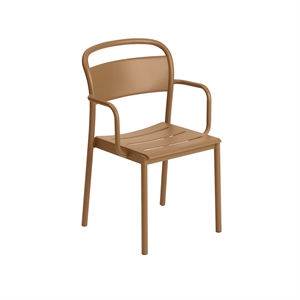 Muuto Linear Steel Dining Chair w. Armrests Burnt Orange