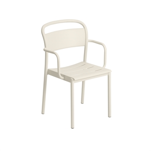 Muuto Linear Steel Dining Chair w. Armrest Off-white