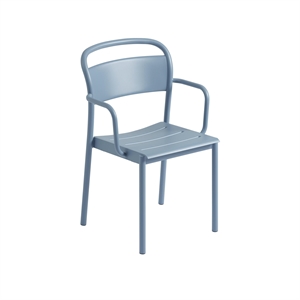 Muuto Linear Steel Dining Chair with Armrest Pale Blue