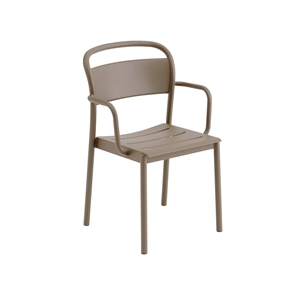 Muuto Linear Steel Dining Chair With Armrest Taupe