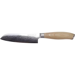 Mareld Akio Japanese Santoku Knife 13 cm Light Wood