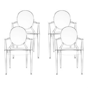 Kartell Louis Ghost Dining Chair Set of 4 Crystal