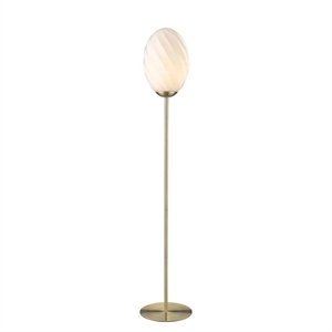 Halo Design Twist Oval Floor Lamp Opal/ Brass