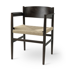 Mater Nestor Dining Chair w. Armrests Circa Gray Beech/Paper Yarn