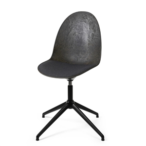 Mater Eternity Swivel Dining Chair Black Base M. Upholstered Seat 198 Gray