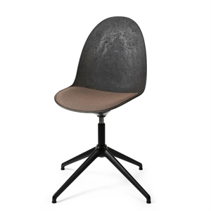 Mater Eternity Swivel Dining Chair Black Base M. Upholstered Seat 378 Rust