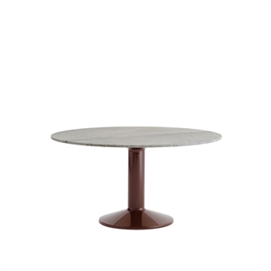 Muuto Center Dining Table Ø140 Gray Marble/Dark Red