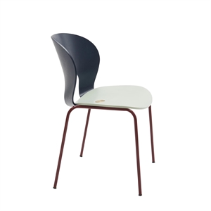 Magnus Olesen Ø Dining Table Chair Cool Mint/ Black/ Red