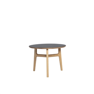 Magnus Olesen Freya Coffee Table Solid Lacquered Oak/Linoleum Black 4023 Forbo Ø 60 x H 45
