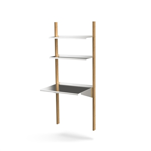 Mazo MOD Model 18 Shelving System 2x1925 Rail + 2 Shelves + Desk Oak/ Aluminum