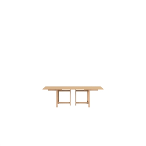 MOEBE Rectangular Dining Table 160x90 With 2 Extensions Muted Peach