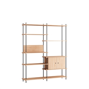 Moebe Shelving Bookcase High Oak/ Black