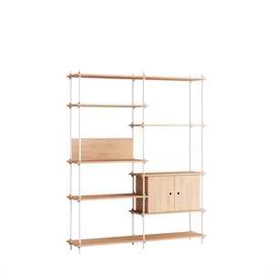 Moebe Shelving Bookcase High Oak/ White