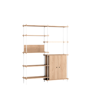 MOEBE S.200.2.I.OA Shelving System Oak/ White