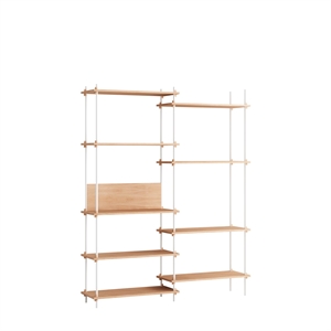 MOEBE S.200.2.A Bookcase System Oak/white