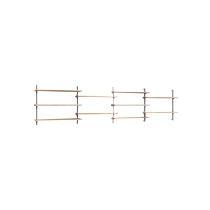 Moebe Wall Shelving WS.65.4 Oak/Stainless Steel