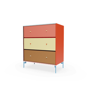 Montana x KimPop Selection Carry Chest of Drawers With Legs Multi Colored