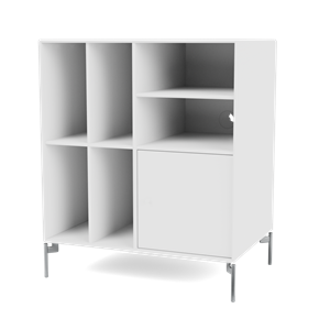 Montana SPIN II Vinyl Bookcase 101-NewWhite/01- Chrome