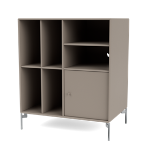 Montana SPIN II Vinyl Bookcase 141-Truffle/01- Chrome