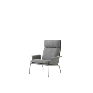 &Tradition Muno LN17 Armchair With Armrests & High Back Dark Chrome/Hallingdal 0126