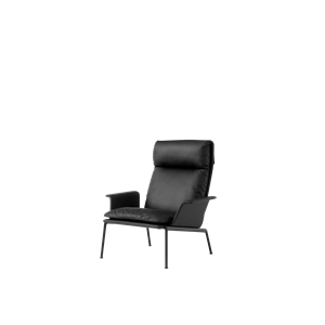 &Tradition Muno LN17 Armchair With Armrests & High Back Warm Black/Noble Leather Black