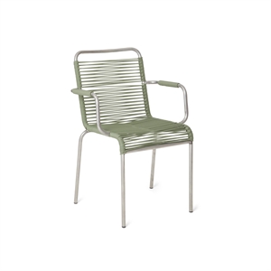 Fiam Mya Spaghetti Dining Chair with Armrests Sage Green