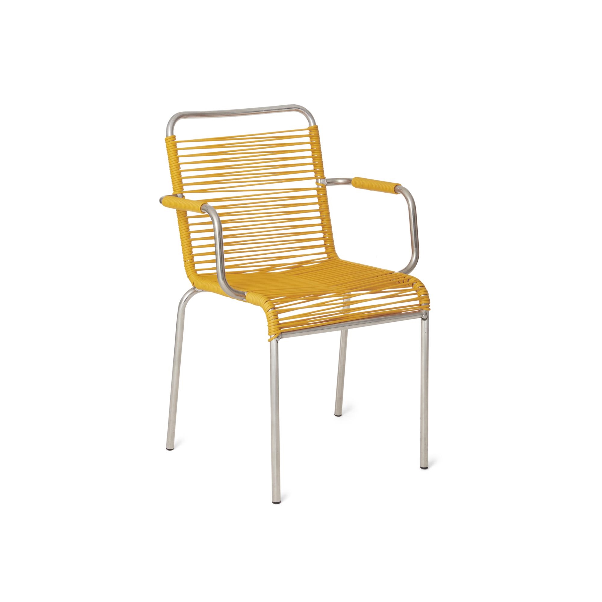 Fiam Mya Spaghetti Dining Chair with Armrest Yellow | AndLight