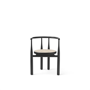 New Works Bukowski Dining Chair Black with French Cane