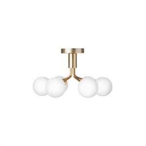 Nuura Apiales 6 Ceiling Light Brushed Brass & Opal