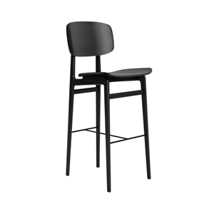 NORR11 NY11 Bar Stool With Backrest H75 Black Black