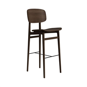 NORR11 NY11 Bar Stool With Backrest H75 Dark Smoked Oak