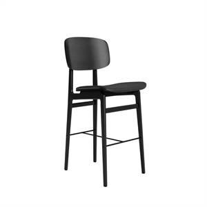 NORR11 NY11 Bar Stool With Upholstered Seat & Backrest H65 Black Oak/Anthracite 21003